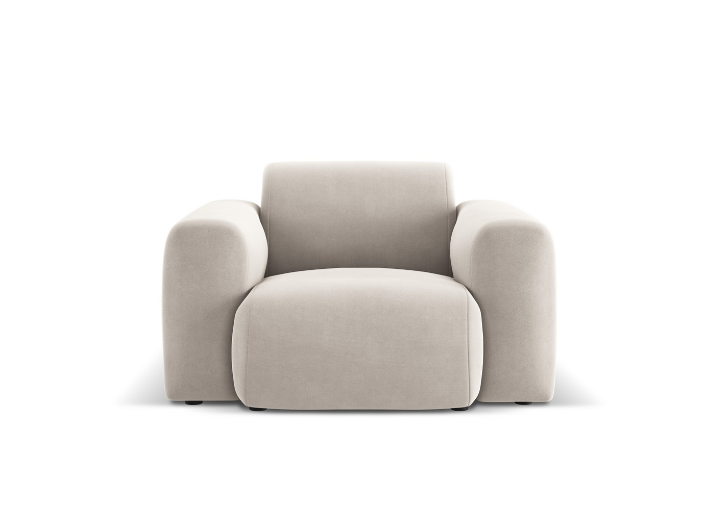 Cosmopolitan Design fløyelslenestol, "Nolio", 1-seter, 105 × 95 × 72 cm, Casino, svarte plastben
