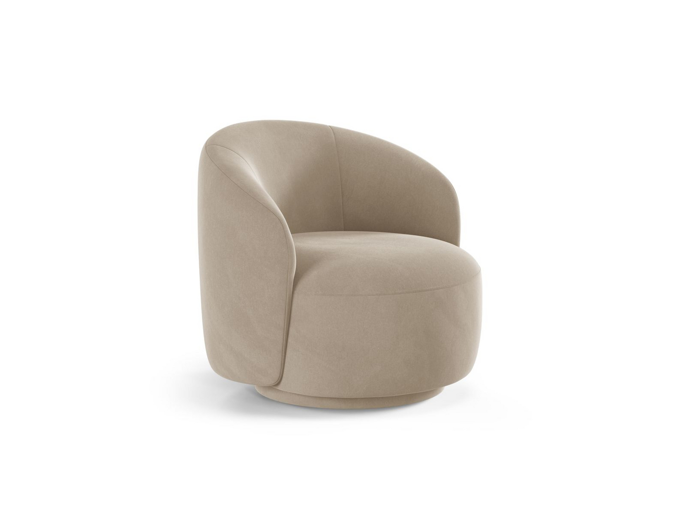 Cosmopolitan Design fløyelsdreielenestol, "Savona", 1-seter, 86 × 83 × 76,5 cm, Casino, stofftrukne ben
