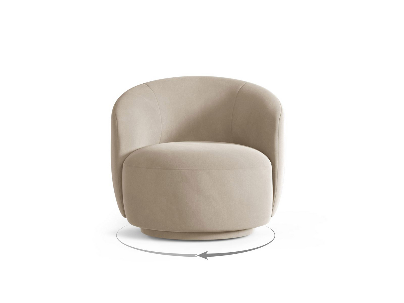 Cosmopolitan Design fløyelsdreielenestol, "Savona", 1-seter, 86 × 83 × 76,5 cm, Casino, stofftrukne ben