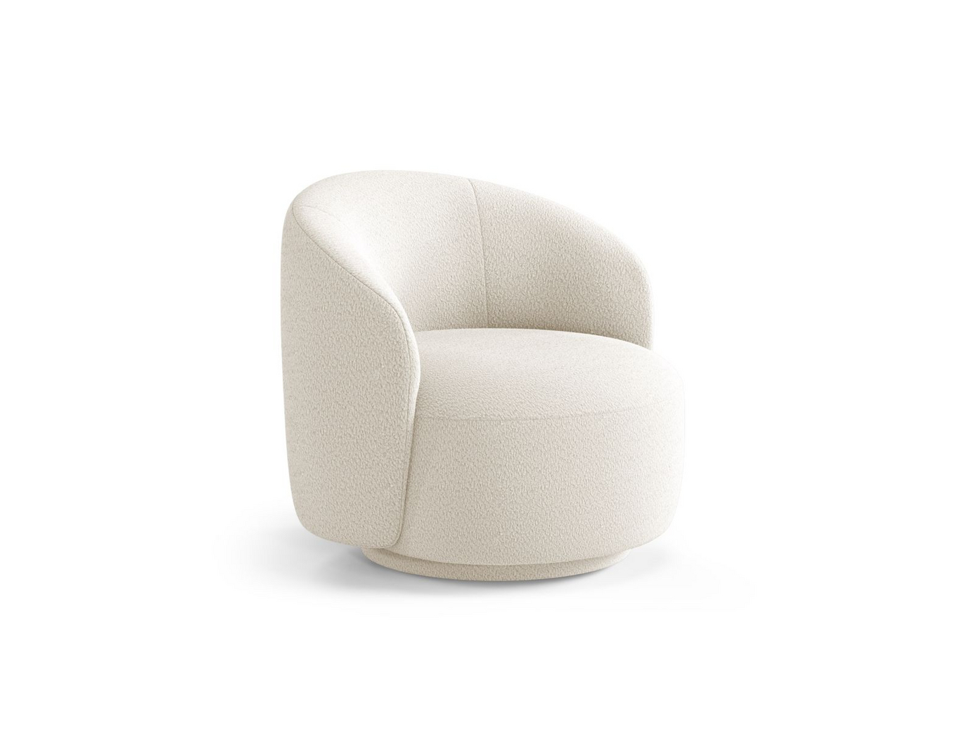 Cosmopolitan Design bouclé-dreielenestol, "Savona", 1-seter, 86 × 83 × 76,5 cm, CORAL, stofftrukne ben