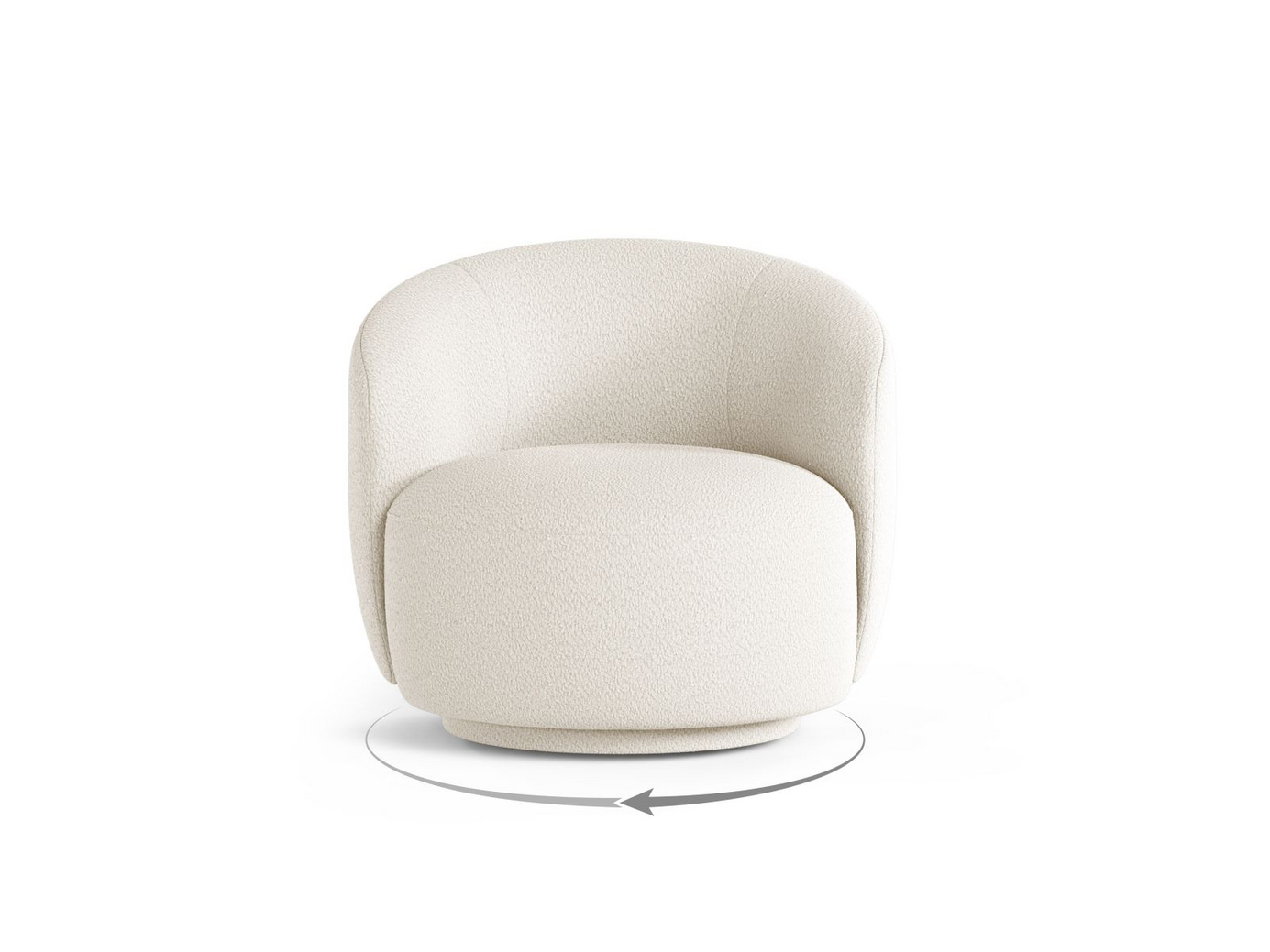 Cosmopolitan Design bouclé-dreielenestol, "Savona", 1-seter, 86 × 83 × 76,5 cm, CORAL, stofftrukne ben