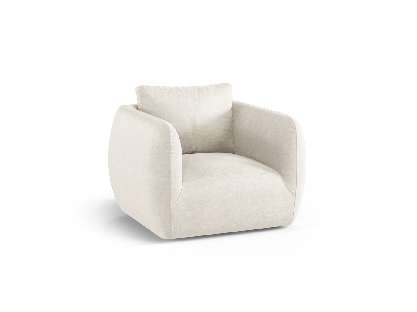 Cosmopolitan Design lenestol, "Nimes", 1-seter, 95,5 × 87 × 80 cm, Wind, sølvfargede metallben