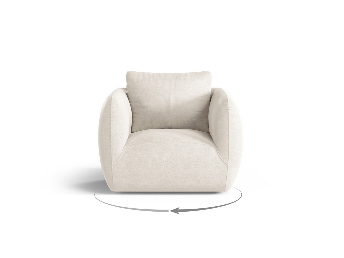 Cosmopolitan Design lenestol, "Nimes", 1-seter, 95,5 × 87 × 80 cm, Wind, sølvfargede metallben
