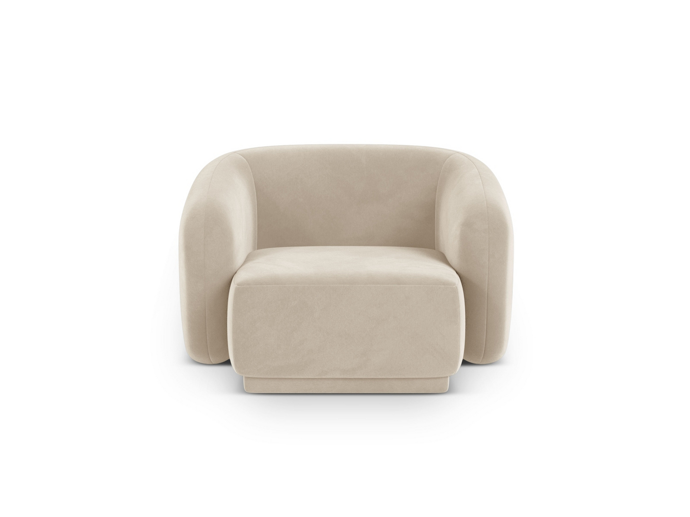 Cosmopolitan Design fløyelslenestol, "Gomera", 1-seter, 93 × 90 × 74 cm, Salvador, svarte plastben