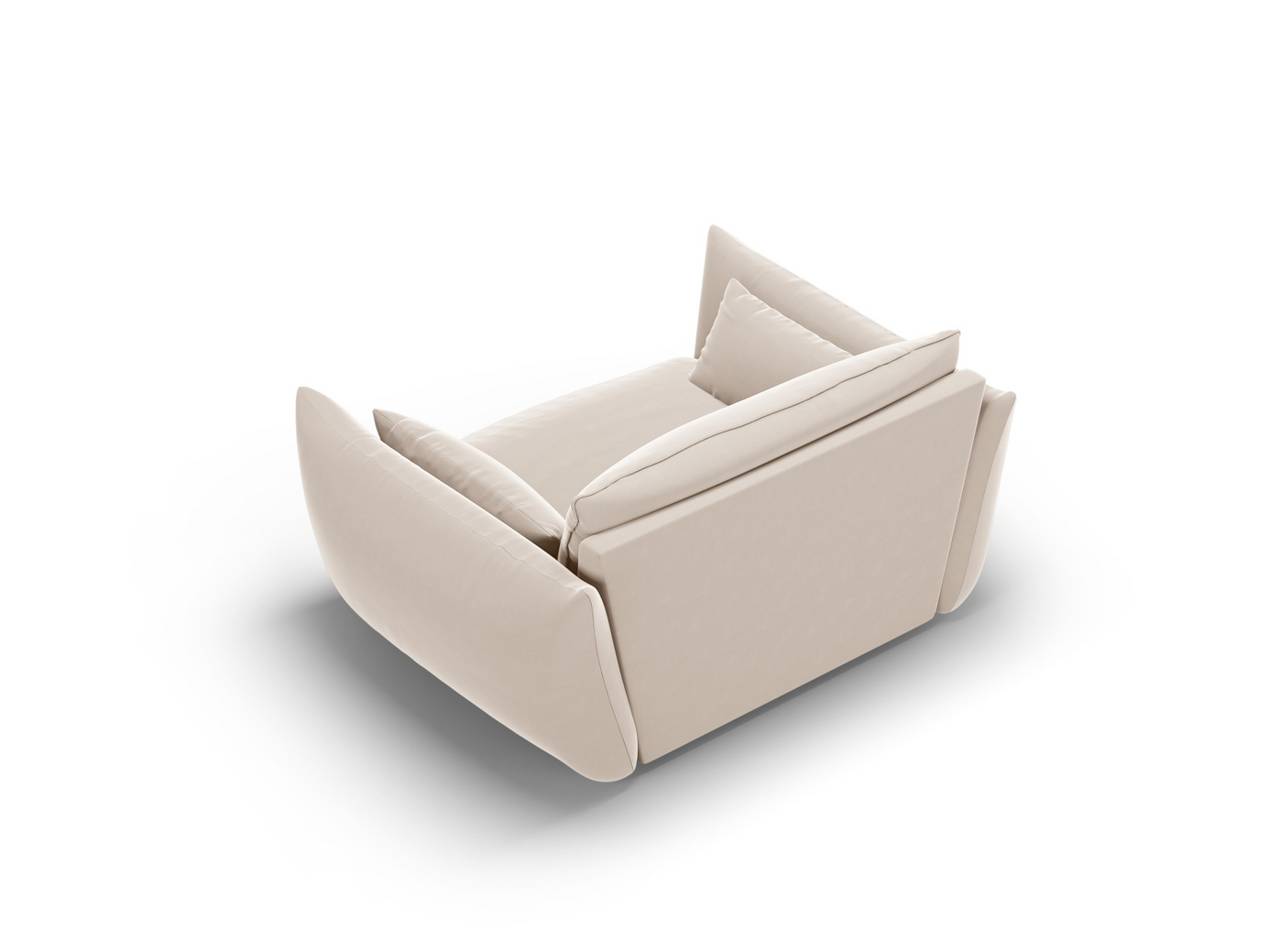 Cosmopolitan Design fløyelslenestol, "Matera", 1-seter, 128 × 110 × 85 cm, Salvador, svarte plastben