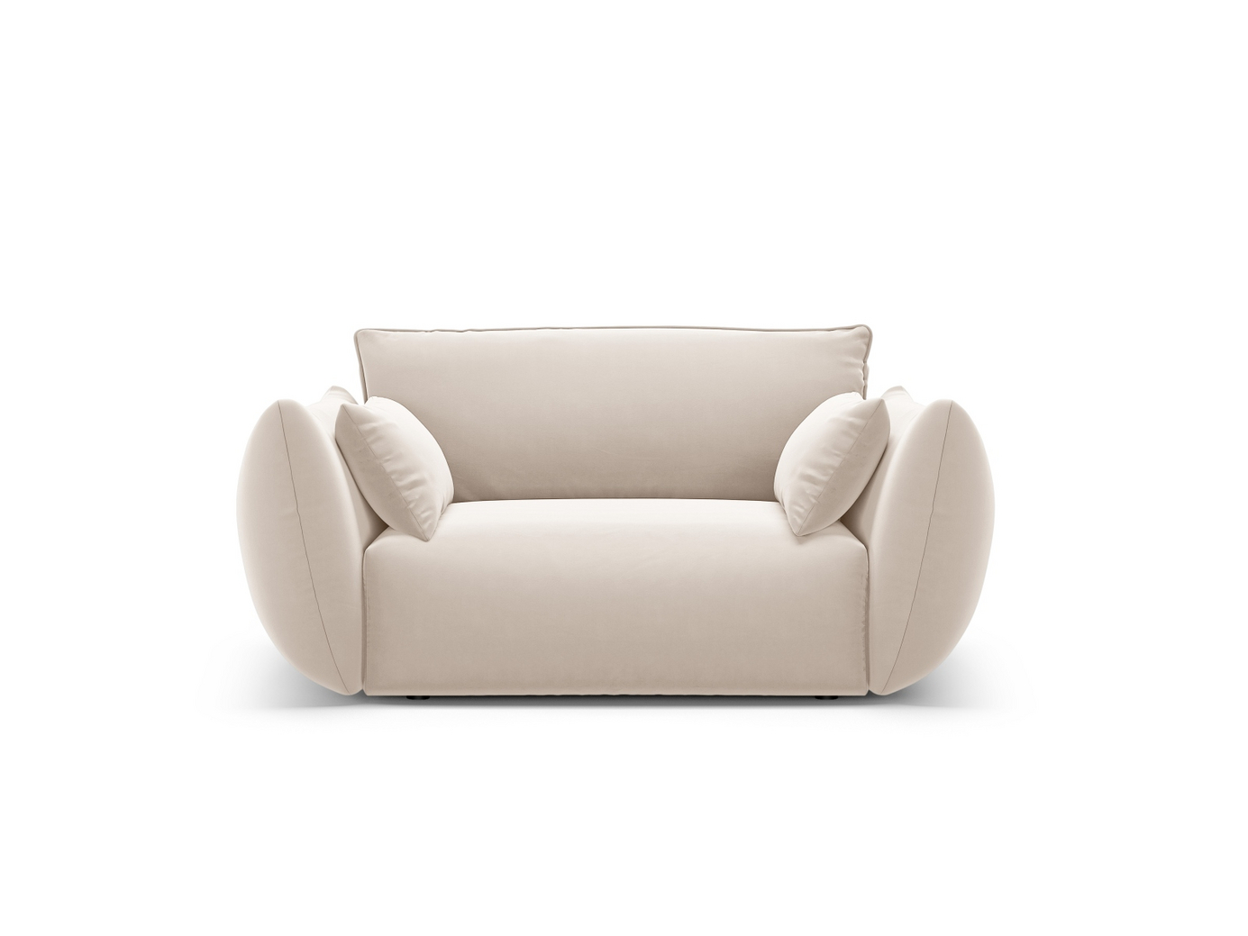 Cosmopolitan Design fløyelslenestol, "Matera", 1-seter, 128 × 110 × 85 cm, Salvador, svarte plastben
