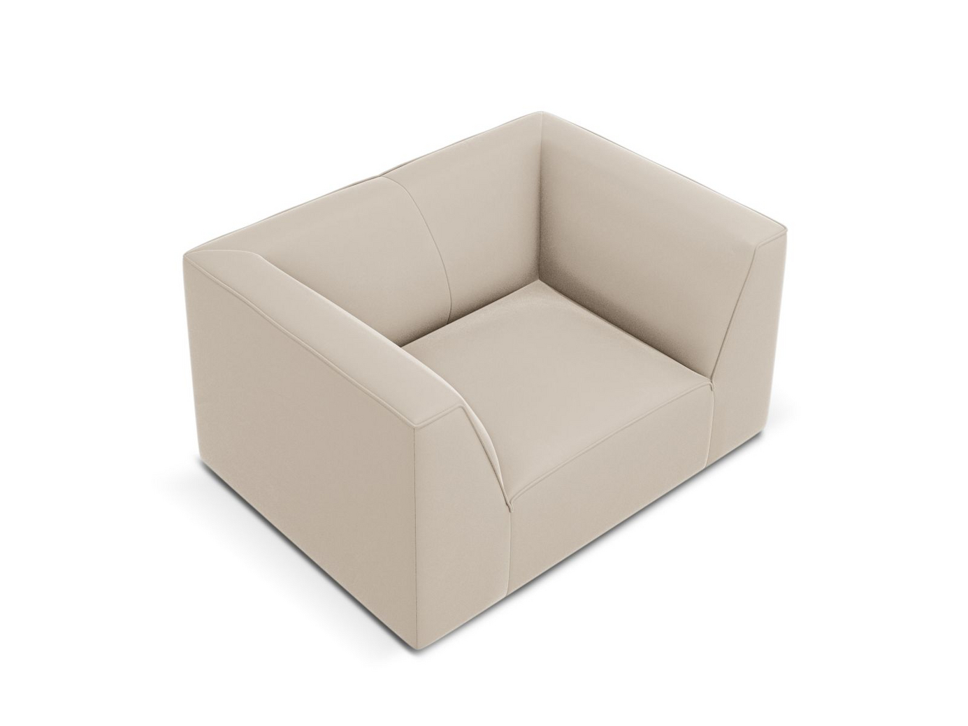 Cosmopolitan Design fløyelslenestol, "Siena", 1-seter, 120 × 92 × 69 cm, Salvador, svarte plastben