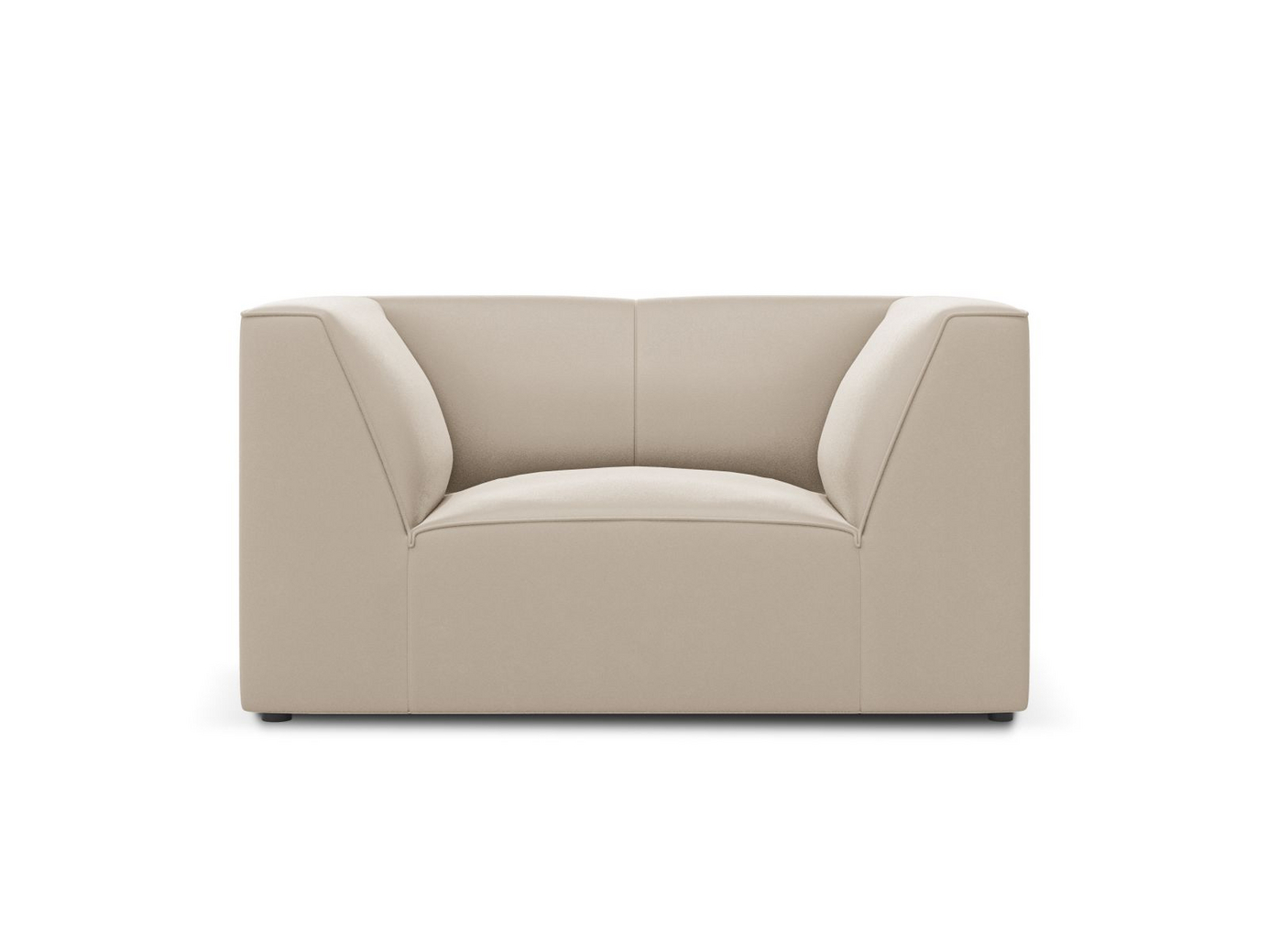 Cosmopolitan Design fløyelslenestol, "Siena", 1-seter, 120 × 92 × 69 cm, Salvador, svarte plastben