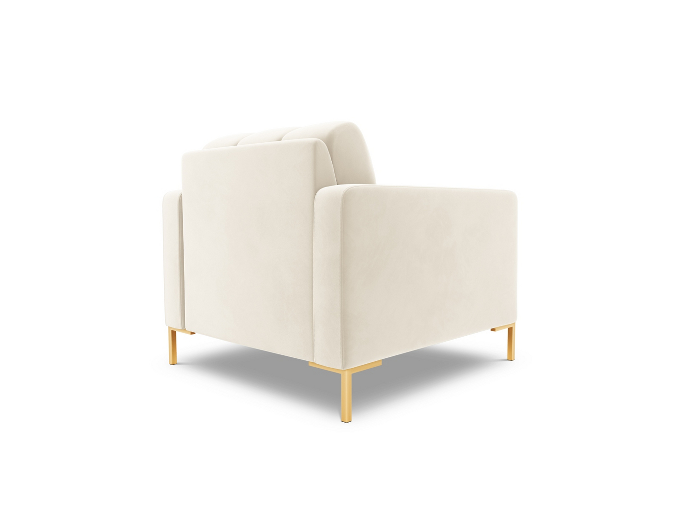 Cosmopolitan Design fløyelslenestol, "Bali", 1-seter, 87 × 96 × 75 cm, Bluvel, gullfargede metallben