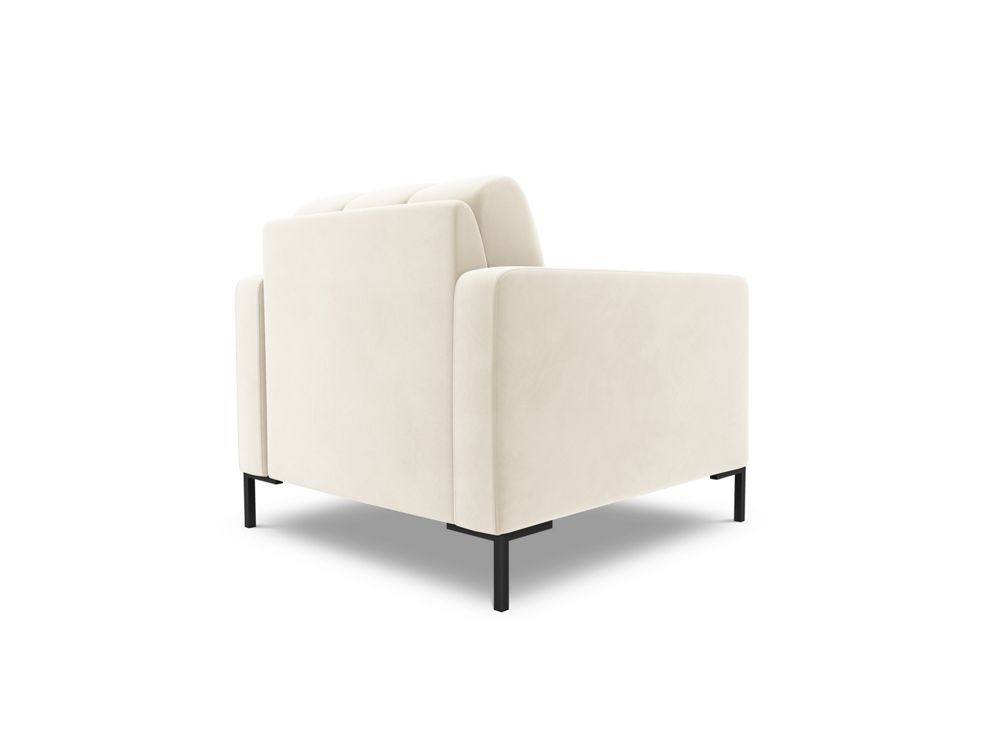 Cosmopolitan Design fløyelslenestol, "Bali", 1-seter, 87 × 96 × 75 cm, Bluvel, svarte metallben