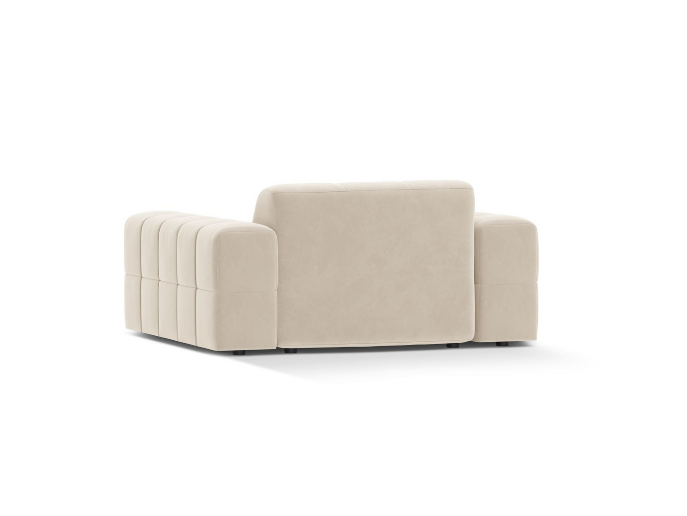 Cosmopolitan Design fløyelslenestol, "Chicago", 1-seter, 132 × 102 × 78 cm, Bluvel, svarte plastben