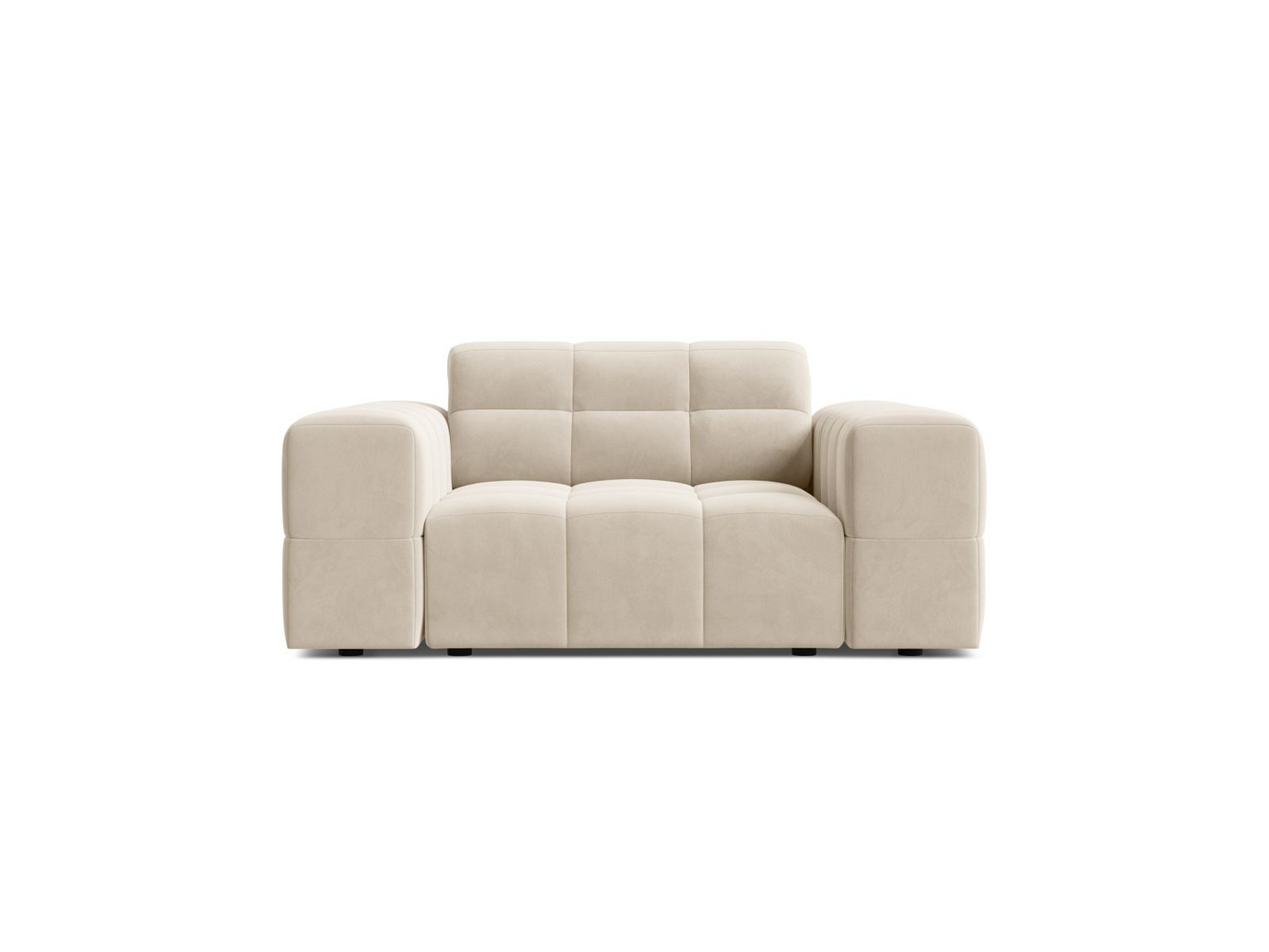 Cosmopolitan Design fløyelslenestol, "Chicago", 1-seter, 132 × 102 × 78 cm, Bluvel, svarte plastben