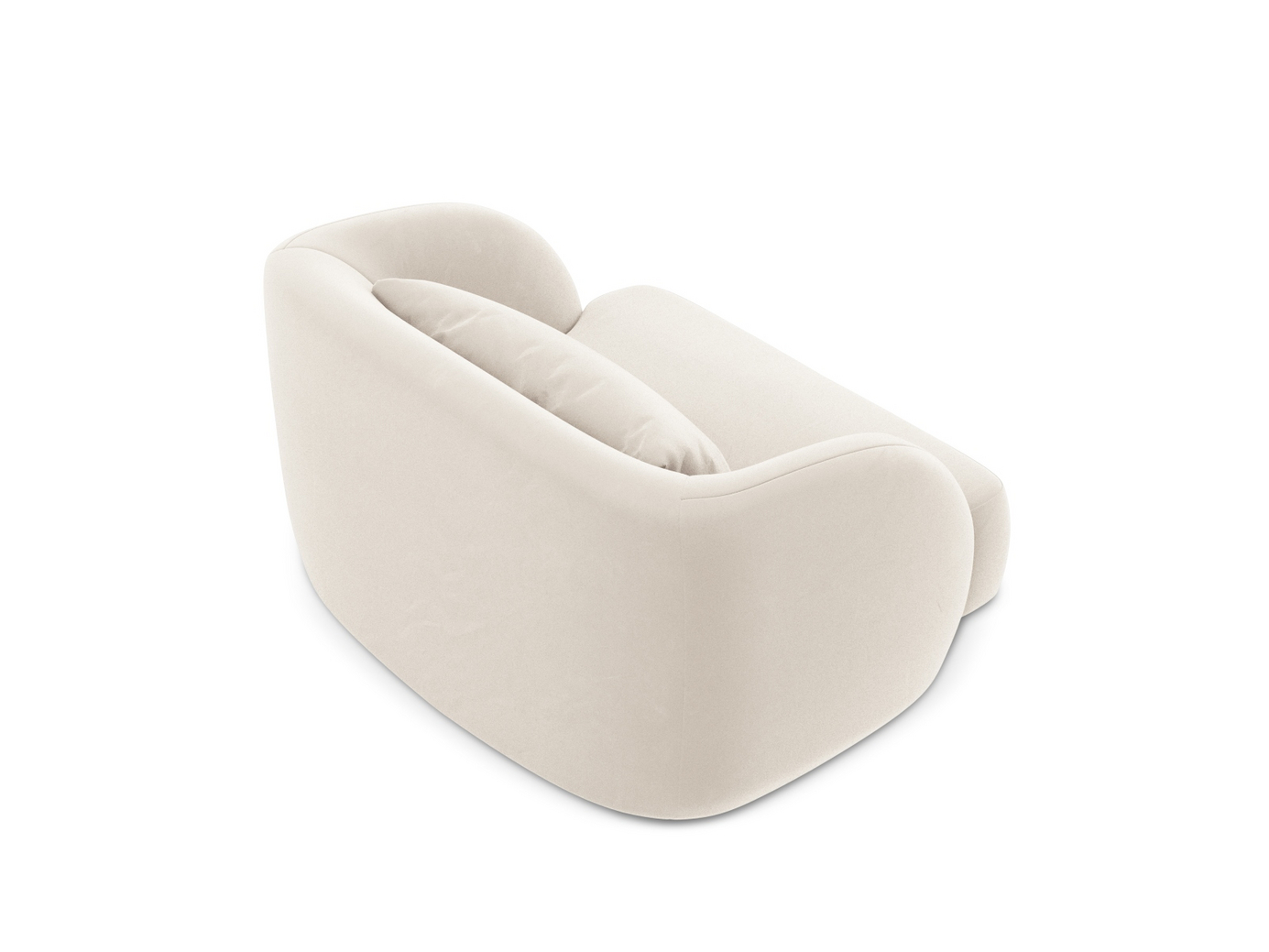 Cosmopolitan Design fløyelslenestol, "Tulum", 1-seter, 103 × 90 × 70 cm, Bluvel, svarte plastben