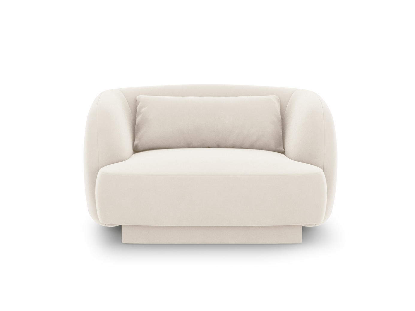Cosmopolitan Design fløyelslenestol, "Tulum", 1-seter, 103 × 90 × 70 cm, Bluvel, svarte plastben