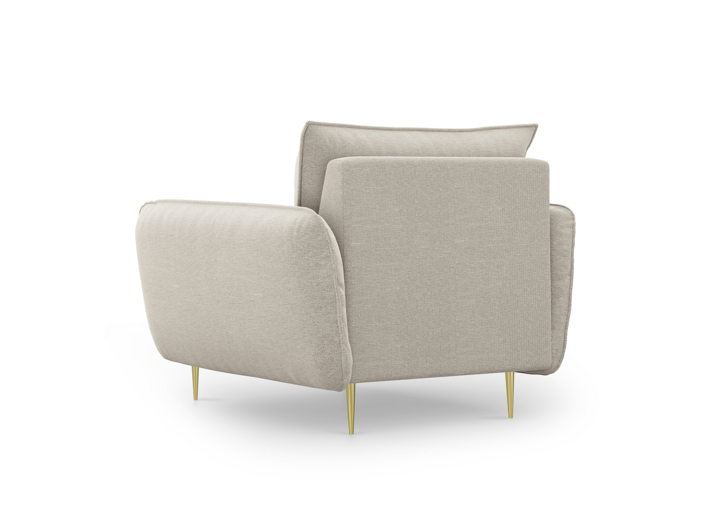 Cosmopolitan Design lenestol, "Vienna", 1-seter, 97 × 94 × 95 cm, Positano, gullfargede metallben