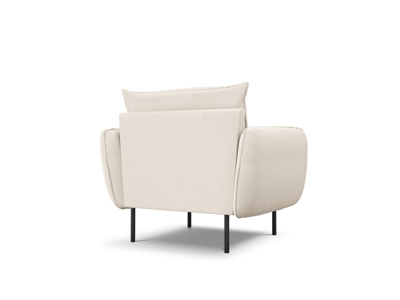 Cosmopolitan Design bouclé-lenestol, "Vienna", 1-seter, 97 × 94 × 95 cm, Ascot, svarte metallben