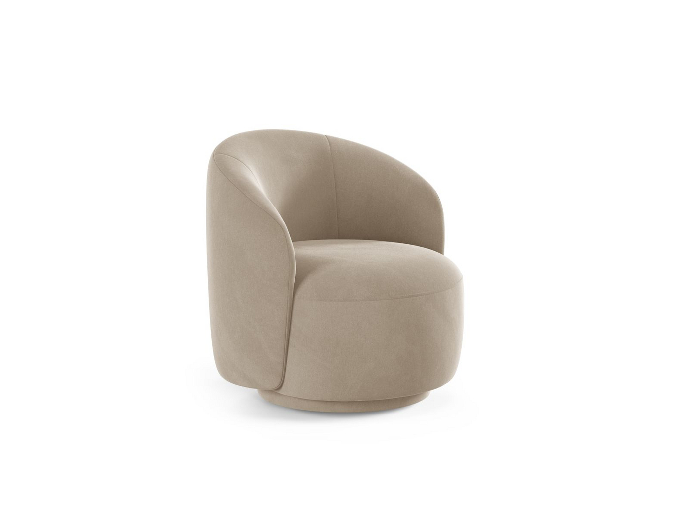 Cosmopolitan Design dreielenestol, "Savona", 1-seter, 69 × 72,5 × 70,5 cm, Casino, stofftrukne ben