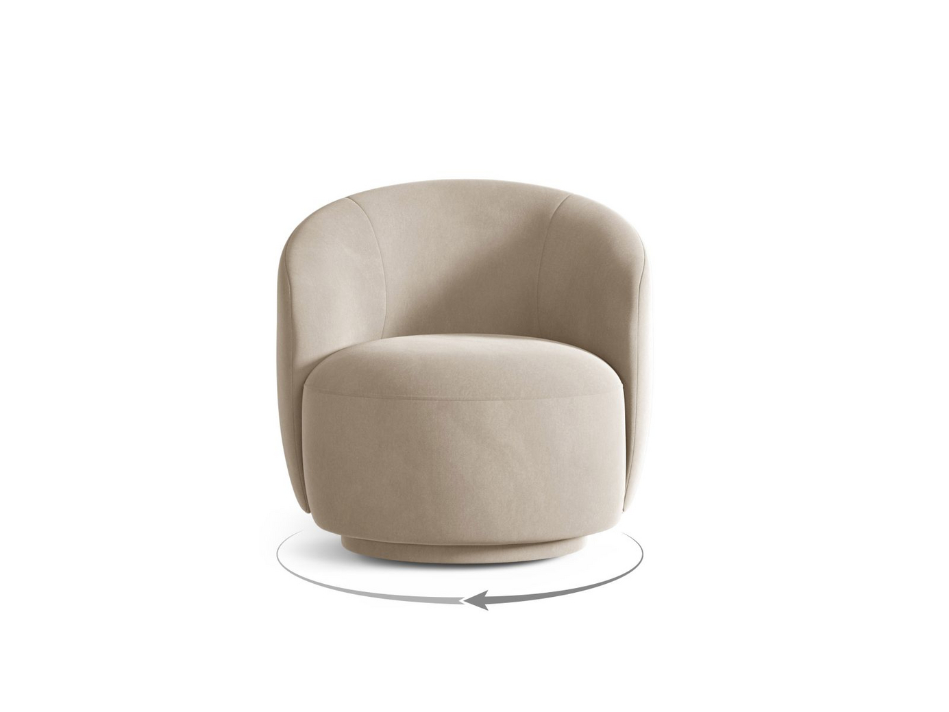 Cosmopolitan Design dreielenestol, "Savona", 1-seter, 69 × 72,5 × 70,5 cm, Casino, stofftrukne ben