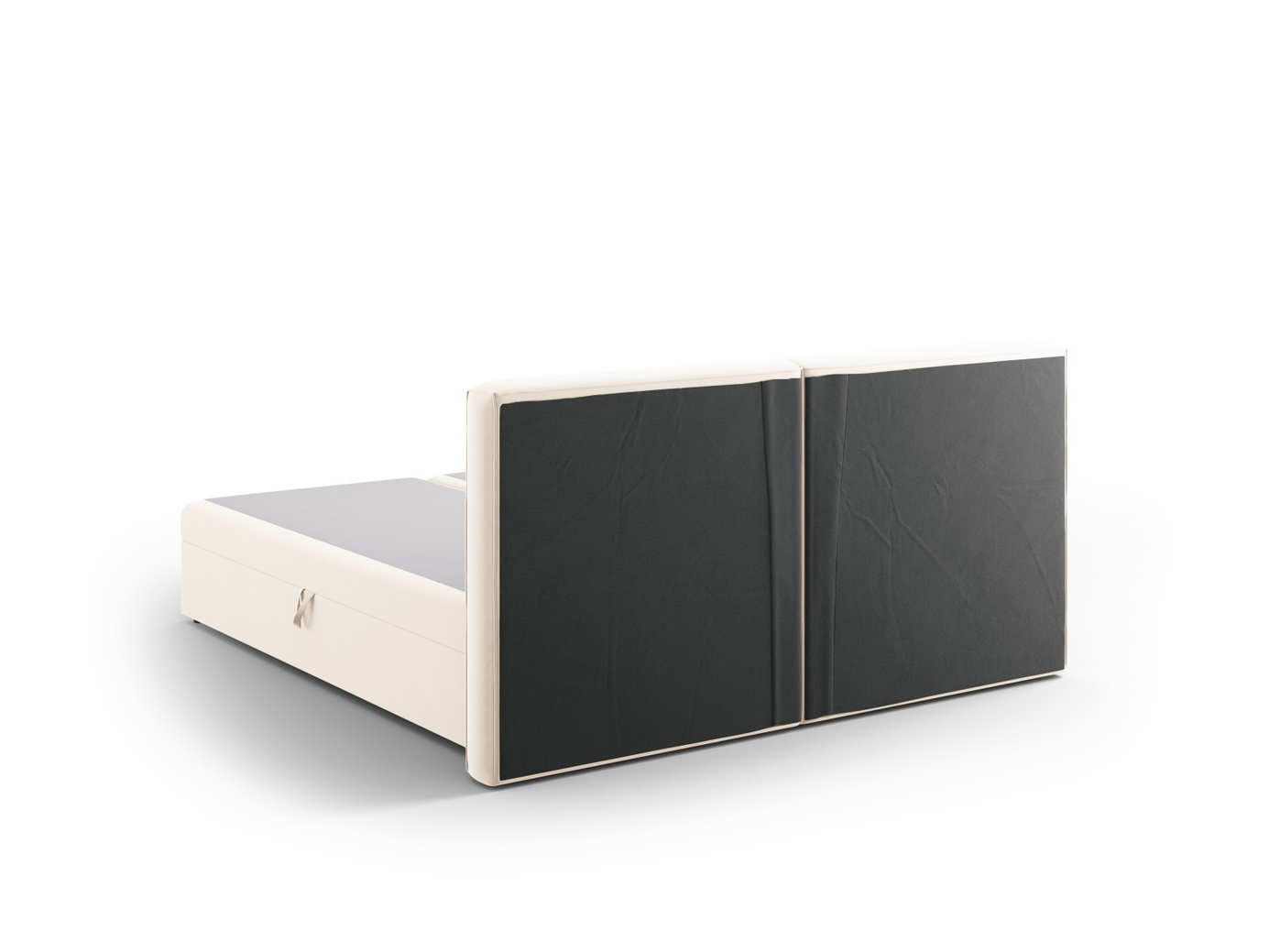 Cosmopolitan Design kontinentalseng, "Arendal", 166 × 210 × 100 cm, Bluvel, svarte plastben