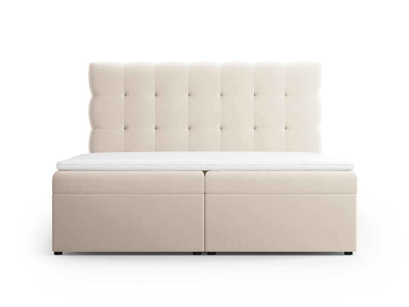 Cosmopolitan Design kontinentalseng, "Bali", 140 × 210 × 125 cm, Bluvel, svarte plastben
