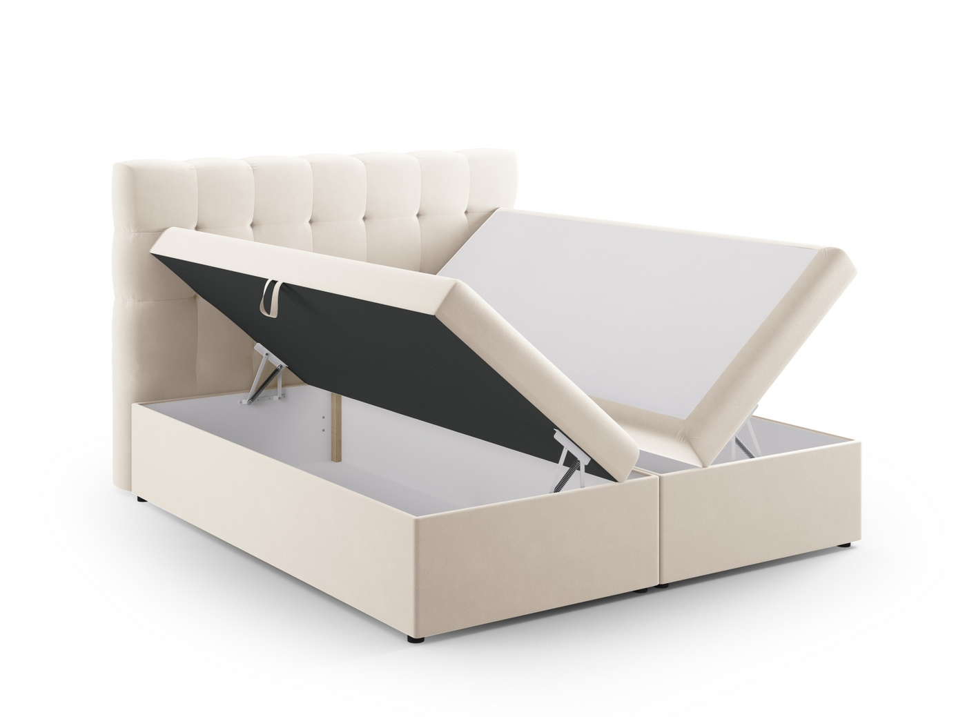 Cosmopolitan Design kontinentalseng, "Bali", 140 × 210 × 125 cm, Bluvel, svarte plastben