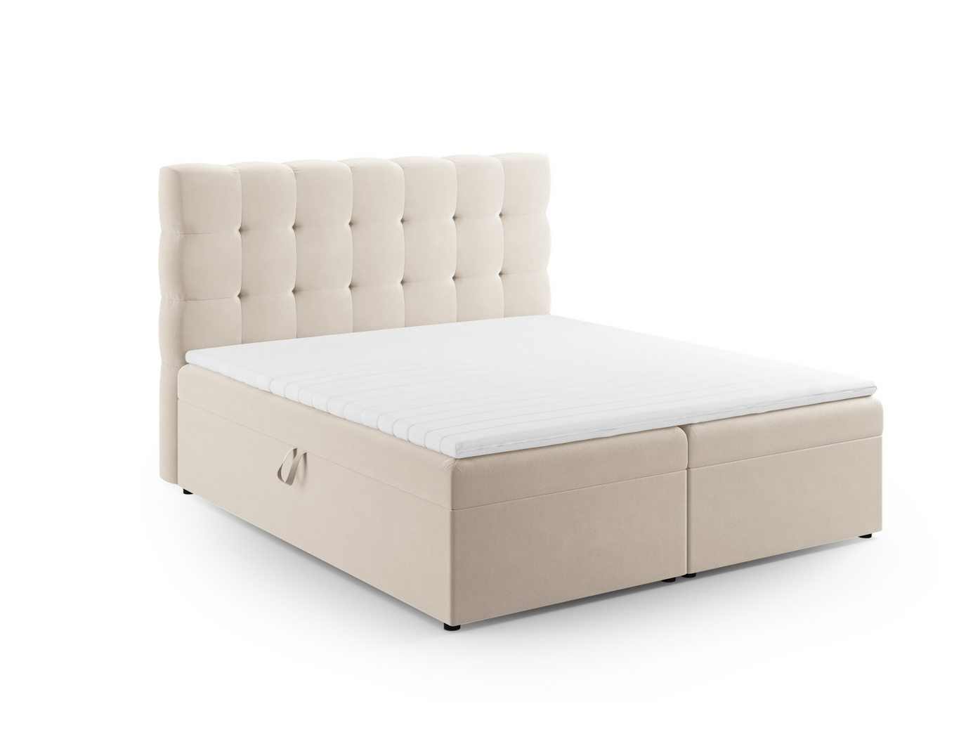 Cosmopolitan Design kontinentalseng, "Bali", 140 × 210 × 125 cm, Bluvel, svarte plastben