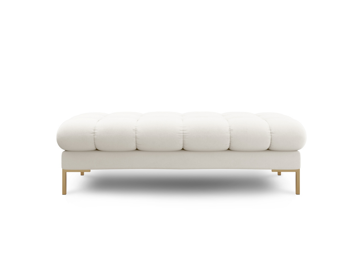 Cosmopolitan Design benk, "Bali", 2-seter, 133 × 62 × 40 cm, Neve, gullfargede metallben