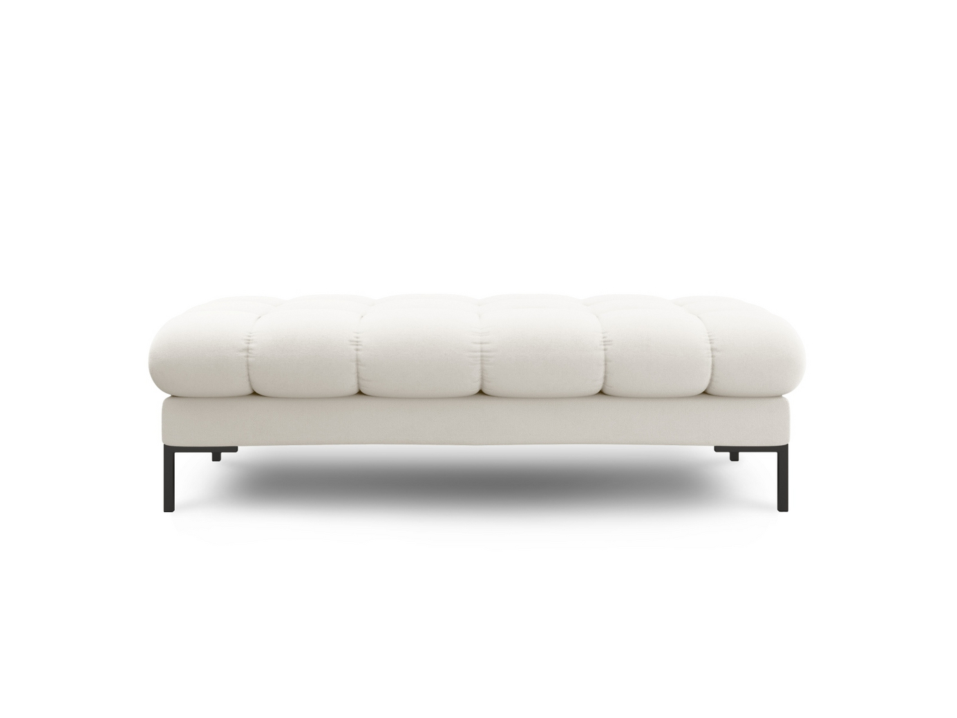 Cosmopolitan Design benk, "Bali", 2-seter, 133 × 62 × 40 cm, Neve, svarte metallben