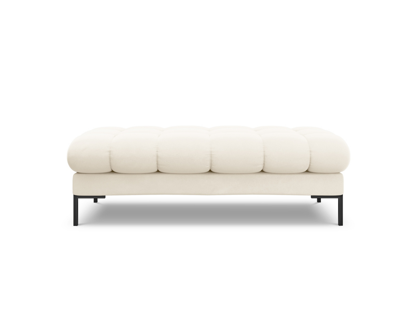Cosmopolitan Design fløyelsbenk, "Bali", 2-seter, 133 × 62 × 40 cm, Bluvel, svarte metallben