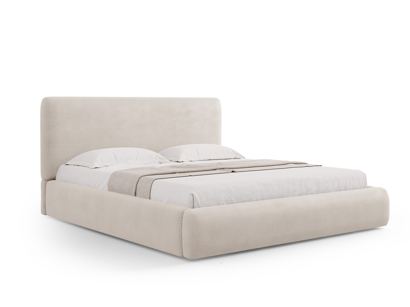 Cosmopolitan Design seng med oppbevaring og sengegavl, "Colonel", 160 × 220 × 100 cm, Rebel, svarte plastben