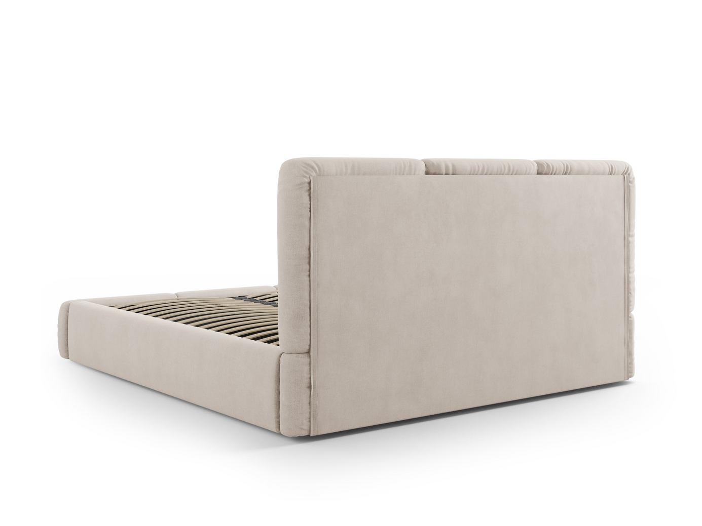Cosmopolitan Design seng med oppbevaring og sengegavl, "Nicolas", 180 × 220 × 100 cm, Rebel, svarte plastben