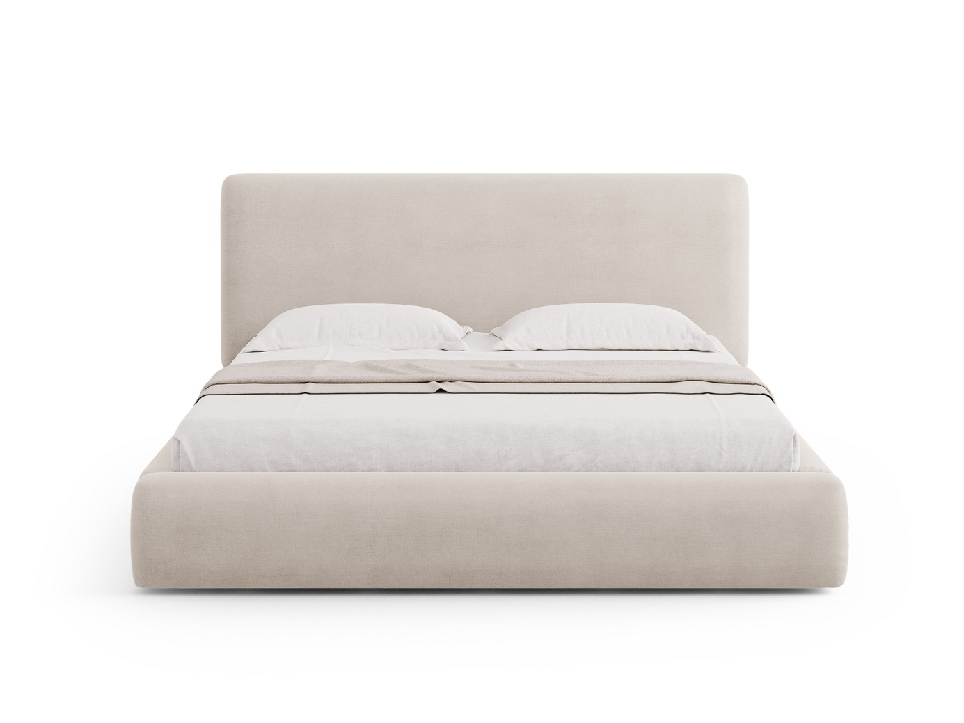Cosmopolitan Design seng med oppbevaring og sengegavl, "Colonel", 200 × 220 × 100 cm, Rebel, svarte plastben