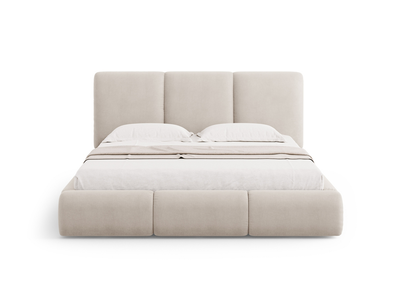 Cosmopolitan Design seng med oppbevaring og sengegavl, "Nicolas", 220 × 220 × 100 cm, Rebel, svarte plastben