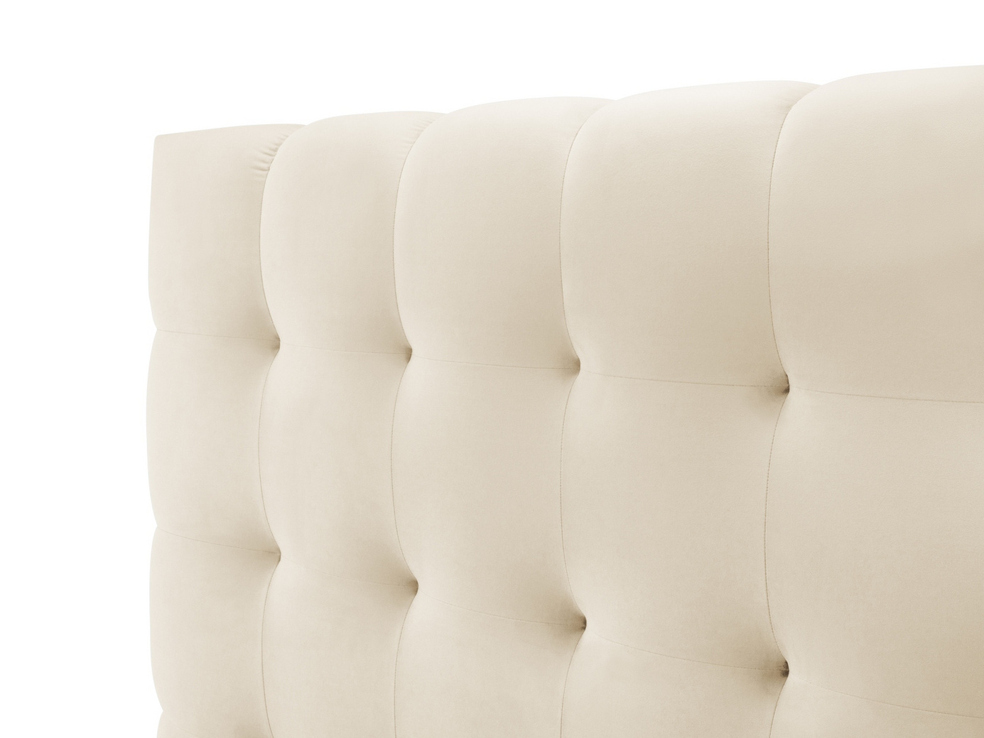 Cosmopolitan Design fløyelsseng med oppbevaring og sengegavl, "Bali", 225 × 230 × 125 cm, Bluvel, svarte plastben