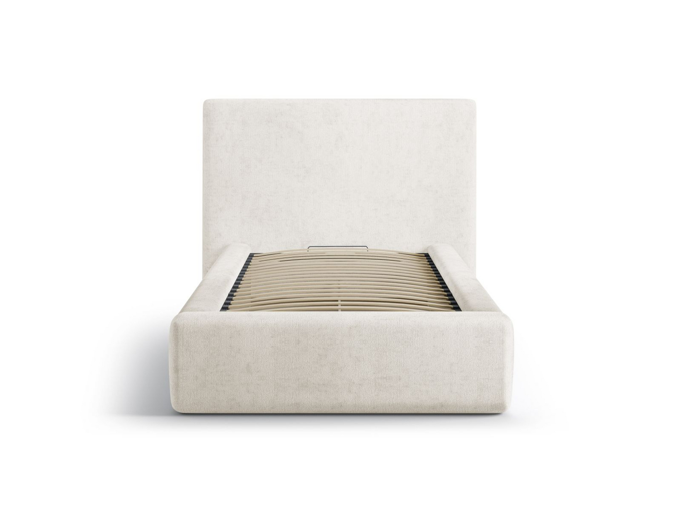 Cosmopolitan Design seng med oppbevaring og sengegavl, "Asti", 130 × 220 × 95 cm, Perfect Harmony, svarte plastben