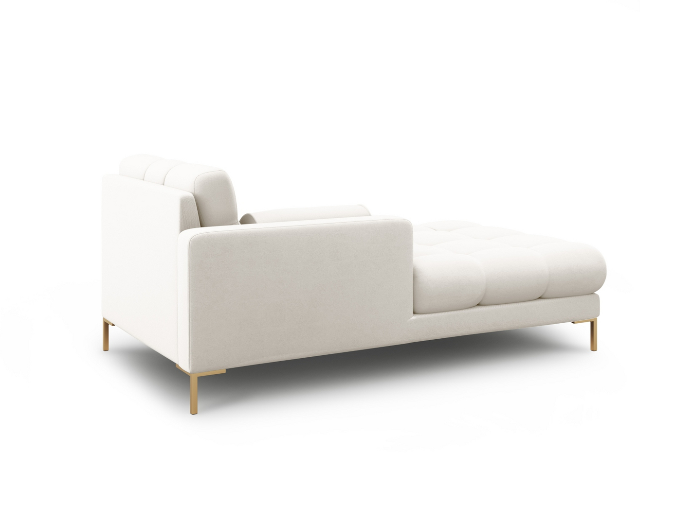 Cosmopolitan Design venstrevendt sjeselong, "Bali", 1-seter, 102 × 185 × 75 cm, Neve, gullfargede metallben