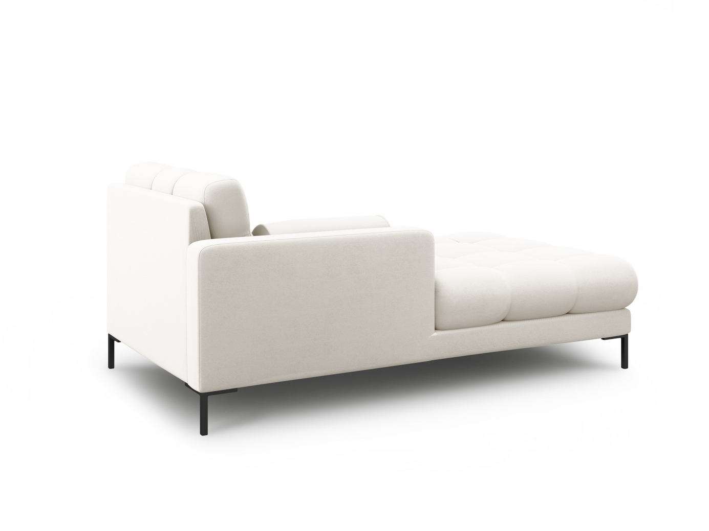 Cosmopolitan Design venstrevendt sjeselong, "Bali", 1-seter, 102 × 185 × 75 cm, Neve, svarte metallben