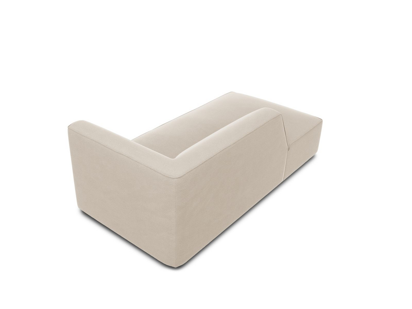 Cosmopolitan Design venstrevendt fløyelssjeselong, "Siena", 1-seter, 93 × 181 × 69 cm, Salvador, svarte plastben