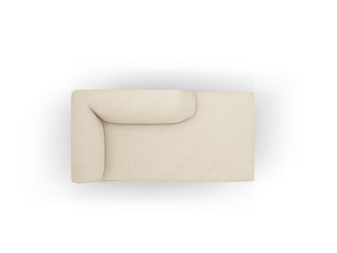 Cosmopolitan Design høyrevendt sjeselong, "Siena", 1-seter, 93 × 181 × 69 cm, Scala, svarte plastben