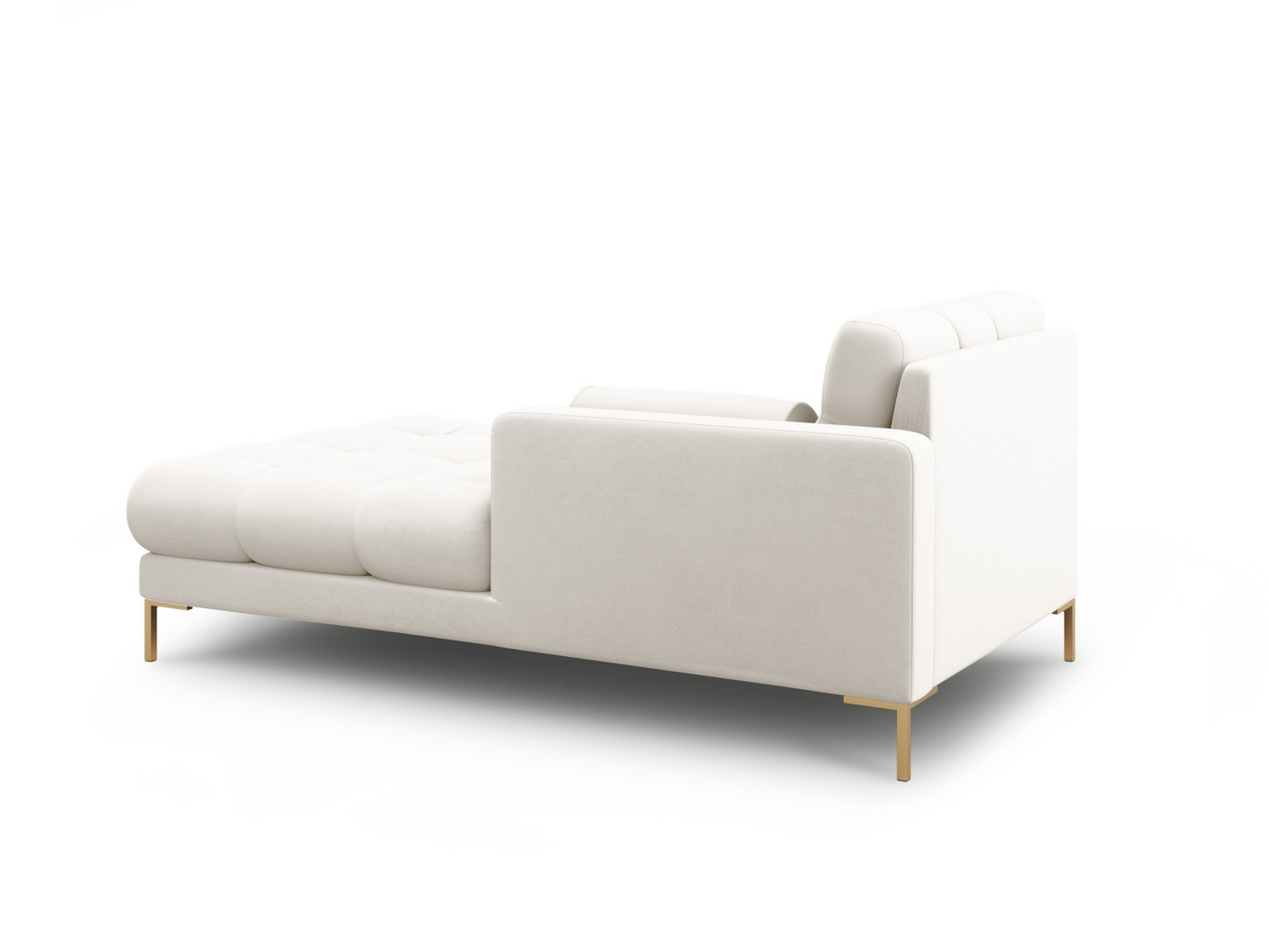 Cosmopolitan Design høyrevendt sjeselong, "Bali", 1-seter, 102 × 185 × 75 cm, Neve, gullfargede metallben