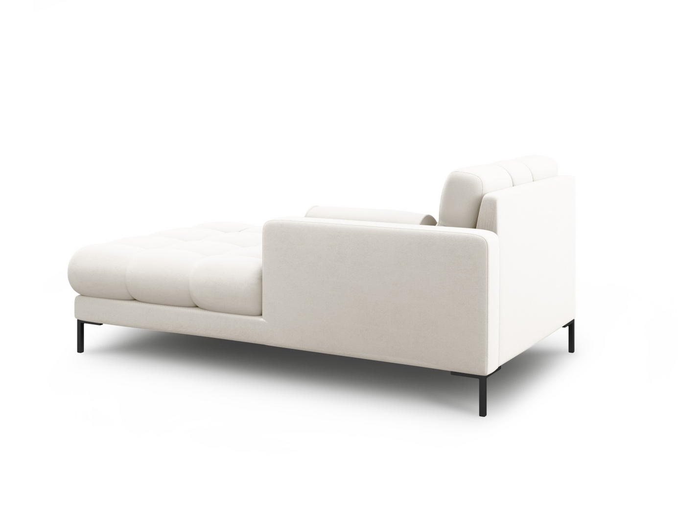 Cosmopolitan Design høyrevendt sjeselong, "Bali", 1-seter, 102 × 185 × 75 cm, Neve, svarte metallben