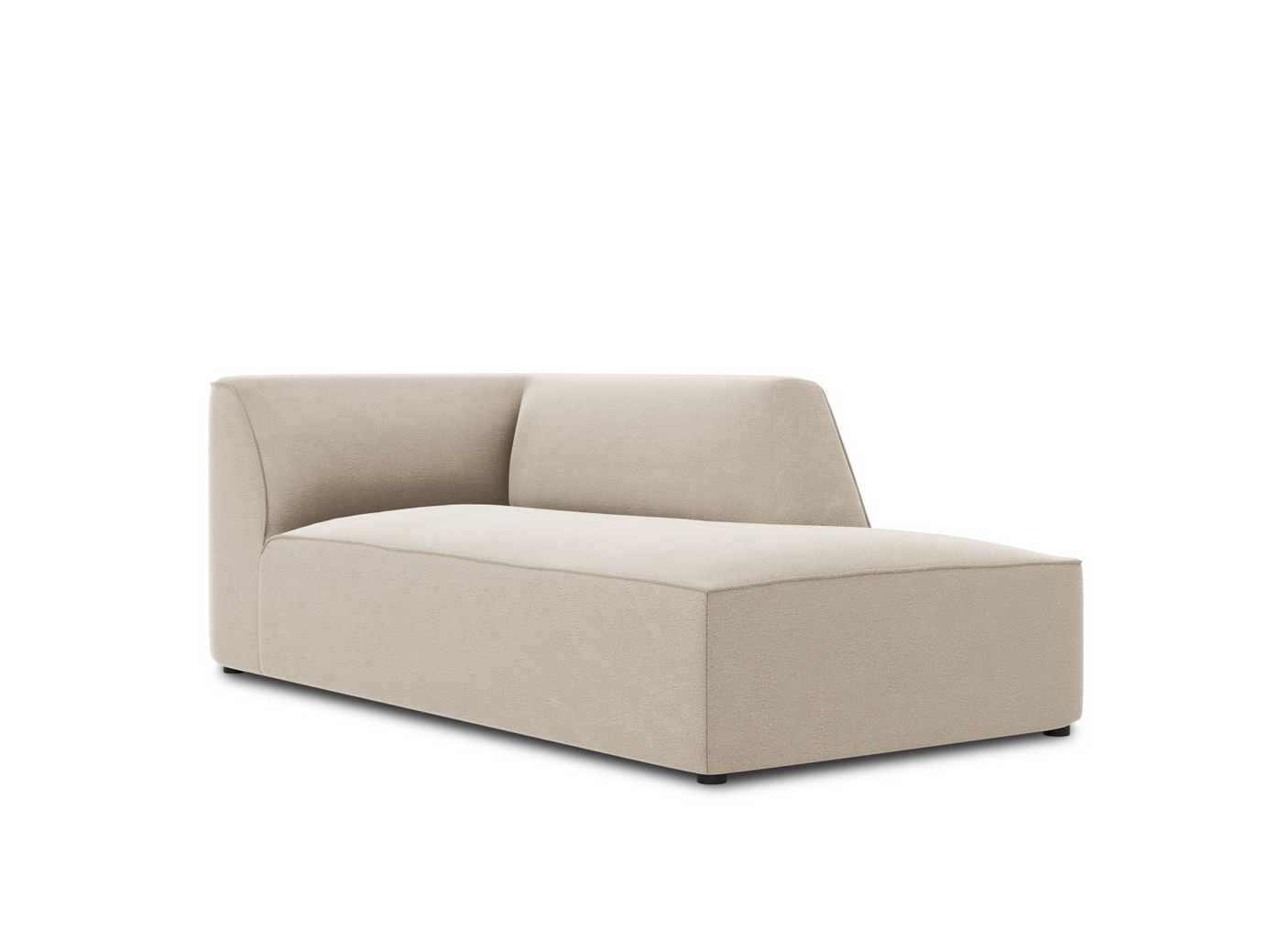 Cosmopolitan Design høyrevendt fløyelssjeselong, "Siena", 1-seter, 93 × 181 × 69 cm, Salvador, svarte plastben