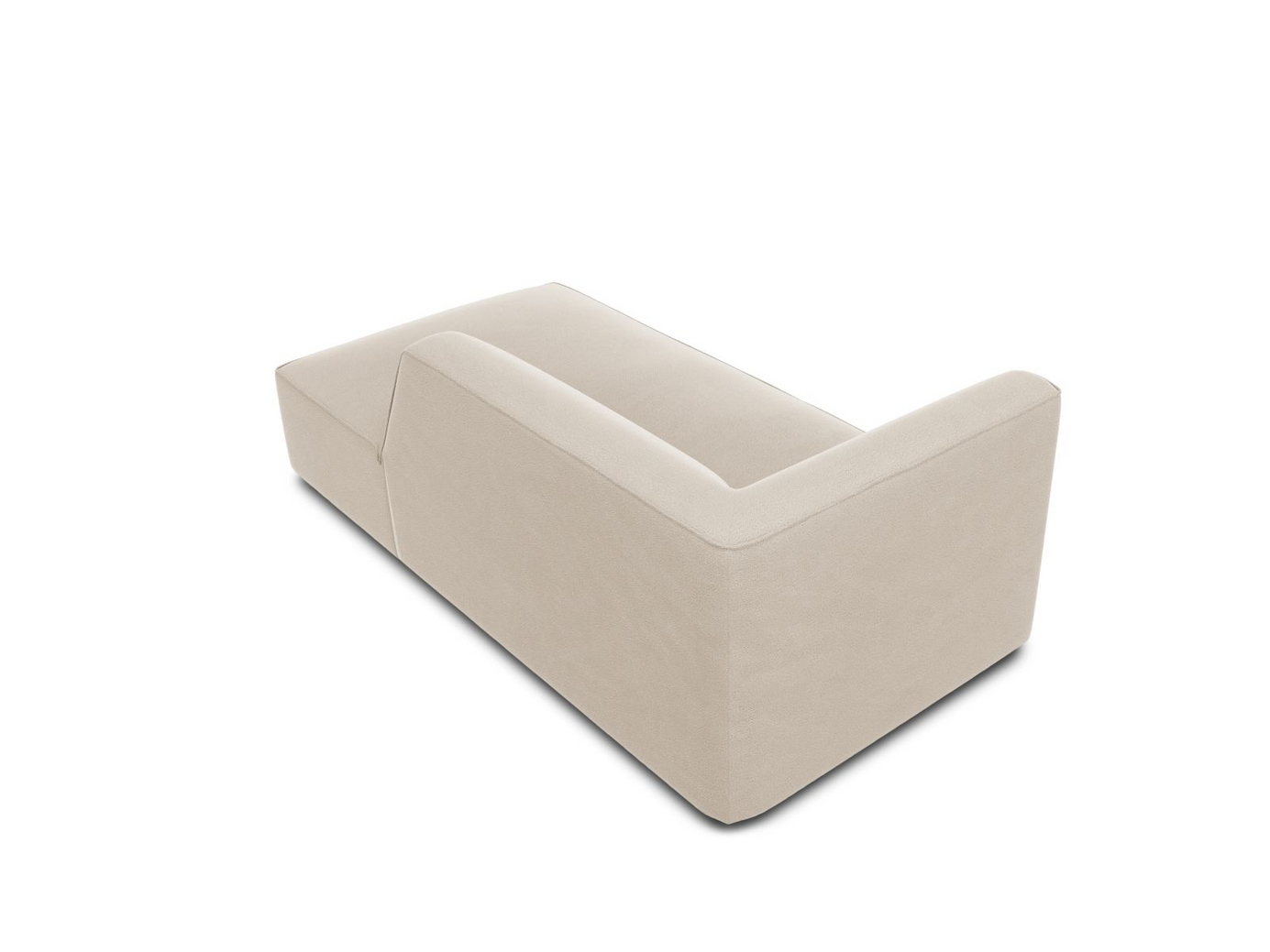 Cosmopolitan Design høyrevendt fløyelssjeselong, "Siena", 1-seter, 93 × 181 × 69 cm, Salvador, svarte plastben