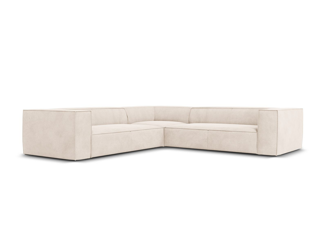 Cosmopolitan Design symmetrisk hjørnesofa, "Turin", 5-seter, 280 × 280 × 68 cm, Rosario, ben i svart bøk