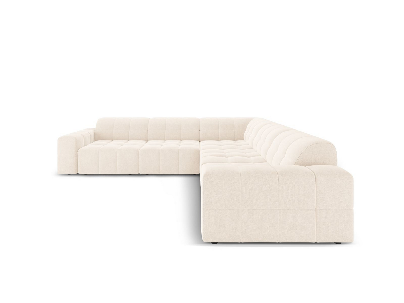 Cosmopolitan Design symmetrisk hjørnesofa, "Chicago", 4-seter, 285 × 285 × 78 cm, Haga, svarte plastben