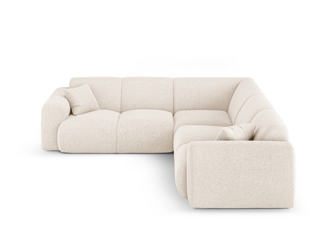 Cosmopolitan Design symmetrisk hjørnesofa, "Nolio", 5-seter, 252 × 252 × 72 cm, Haga, svarte plastben