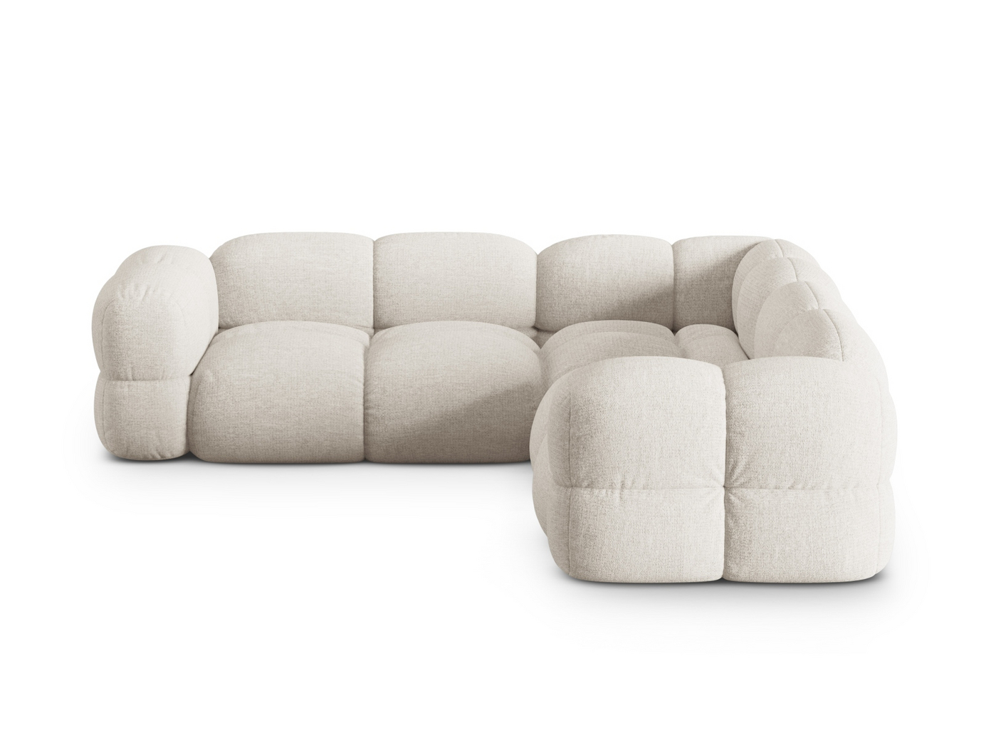 Cosmopolitan Design symmetrisk hjørnesofa, "Loretto", 4-seter, 250 × 250 × 68 cm, Sorella, svarte plastben