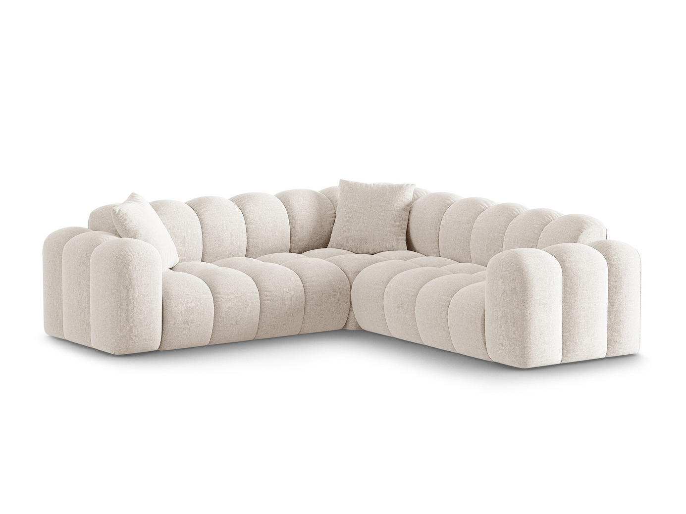 Cosmopolitan Design symmetrisk hjørnesofa, "Treno", 3-seter, 240 × 240 × 70 cm, Eden 10, svarte plastben