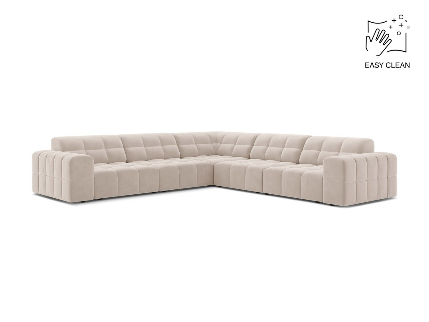Cosmopolitan Design symmetrisk fløyelshjørnesofa, 