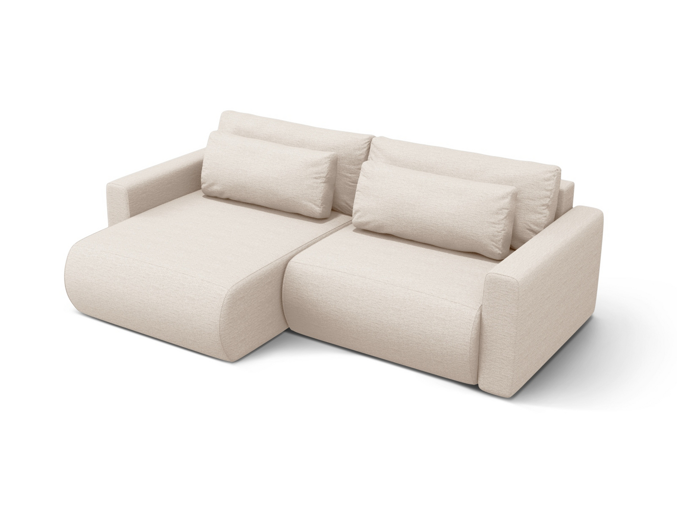 Cosmopolitan Design vendbar hjørnesovesofa med oppbevaring, "Belfast", 3-seter, 240 × 149 × 84 cm, Heritage, svarte plastben